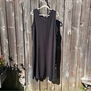 Belle Curve sleeveless v-neck black linen maxi dress size 20+